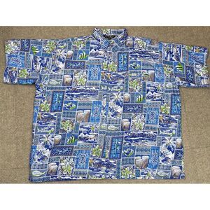 Double Decker‎ St. Maartin Martin Men's Button Up Short Sleeve Shirt Size 4XL